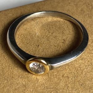 Small Gold and Silver Gypsy Set Ring size 9